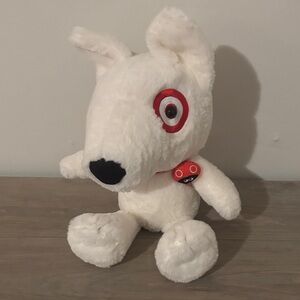 Target Bullseye Plush Dog Toy in White and Red